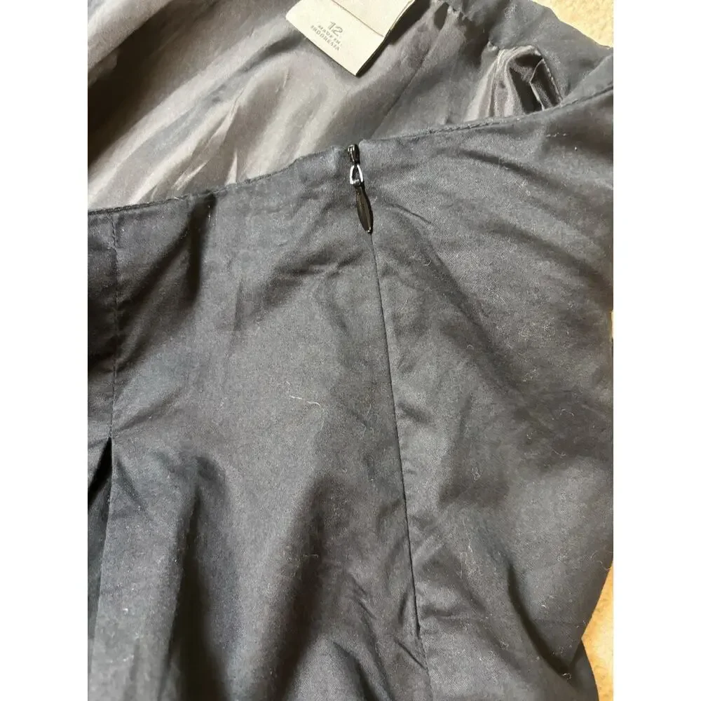 Merona black Cotton A line skirt Size 12 Side Zip